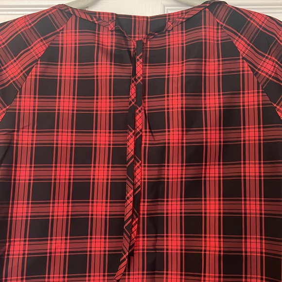 JCrew 100% silk tartan holiday blouse - Picture 6 of 6
